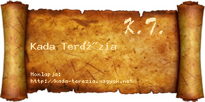 Kada Terézia névjegykártya